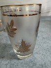 Vintage Set Of 4 Libbey Frosted W  Gold Leaf Beverage Tumblers 4 5   