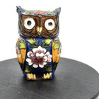 Vintage Chinese Cloisonne Enamel 2-sided Owl Figurine Miniature