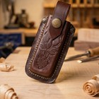 Handmade Leather Knife Sheath Gift For Men Stag Elk Embossed 5  For Buck  110