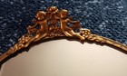 Vintage Gold Plated colored Oval Vanity Mirror Tray Cherub And Floral Design