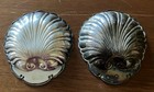 Vintage Crescent Silverware Mfg Set Of 2 Shell Trinket Trays  Silverplate  Ny