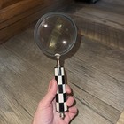 Courtly Check Magnifying Glass - Mackenzie-childs Style Antique Mcm Brass