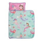 Everything Kids Pink And Aqua Mermaid Toddler Nap Mat With Pillow And Blanket