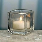 Tealight Or Votive Holder  Clear Square Glass  2  X 2  X 2   New