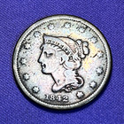 1842 Small Date Large Cent Braided Hair Strong Details Great Color    
