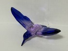 Gorgeous Glass Blue Purple Hummingbird Figurine Bird 4 X 7  Hung Vg