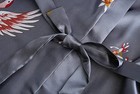 Women Satin Floral Kimono Robe Short Silk Bridesmaid Wedding Dressing Gown