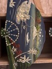 Vintage Hand Painted Mother Of Pearl Inlay Oriental Decorative Wall Fan