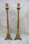 Pair Of Nice Antique French Baroque Candlesticks  21 3 4  Ht   cu776  Chalice Co