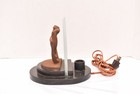 Antique Art Deco Nude Woman Lady Dancer Frosted Glass Shade Lamp Figural Light
