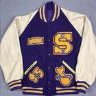 Vintage High School Varsity Jacket Shs Spartans Soccer Ball Wool Coat