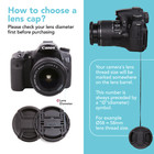 Center Pinch Snap-on Front Lens Cap Cover   Anti Lost String F Dslr Camera X2