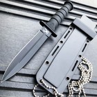 6  Military Tactical Kabai Combat Fixed Blade Survival Neck Knife W Chain Sheath