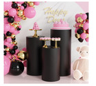 Set Of 3  Round Cylinder Pedestal Stand For Wedding Party Display Stand Decor