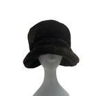 Vintage Black Faux Fur Cloche Hat For Women