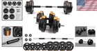 Dumbbell Set Adjustable 2 In 1 Barbell Workout Equipment For Home Fitness