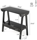 Modern Solid Wood End Table 2-tier Narrow Side Table With Storage For Livingroom