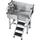 Professional Dog Grooming Tub 34  Stainless Steel With  Stairs Faucet Showerhead