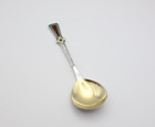 Fine Vintage Russian Silver Enamel Serving Spoon Stamped 916