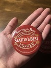 Vintage Seattle   s Best Coffee Pin Button Souvenir   Rare Retro Advertising Gift