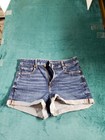 American Eagle Shorts Size 6 Womens Blue Distressed Stretch Mid Rise Mom