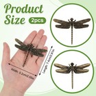 2 Pcs Brass Dragonfly Statue  Antique Metal Dragonfly Figurine  Metal Animal    