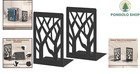 Vfine Bookends 1 Pair  Black Metal Book Ends  Bookends For Shelves  Unique Decor