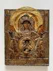 Antique Russian Icon   our Lady Of The Sign    early 19th covered In Gold And Silver