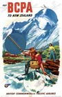 Bcpa New Zealand 1952 Vintage Fishing Travel Poster Art Print Retro Howland