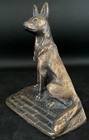 German Shepherd Antique Bronzed Cast Iron German Shepherd Doorstop K9 Statue