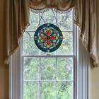 River Of Goods Stained Glass Window Panel Hanging Circular Geometric Multicolor