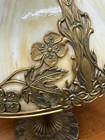 Antique Art Nouveau Floral Slag Glass Bent Lamp B And H Era