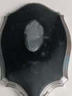 Vintage antique Hand Held Mirror Art Nouveau Design Black   Silver Vanity Item