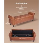 Uimoso Rolled Arm Storage Ottoman Bench With Button-tufted Design  Brown