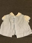 Cradle Togs Girls Vintage Light Blue White Embroidered Short Sleeve Dress