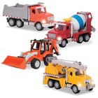 4-pack Construction Toy Trucks Set - Crane  Dump  Cement Mixer   Excavator - Lig