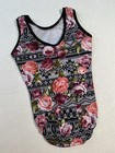 Gymgear Gymnastics Leotard Gray Aztec Pink Rose Floral Gk Tank Sz  As Teen Small