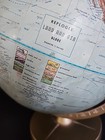 Vintage Replogle Land And Sea Globe 12    Inch --raised Surface Made In Usa