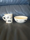 Fishs Eddy Cat Commands Coffee Mug   Bowl Set  Homer Laughlin China