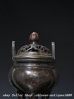 7 4   Old Chinese Ancient Bronze Feng Shui 3 Leg Incense Burner Censer