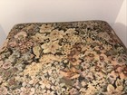 Vintage Upholstered Tapestry Foot Stool With Metal Gilt Legs
