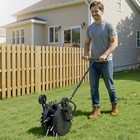 Rolling Lawn Core Aerator  16 6 In Coring Aerator Roller With Anti-clog Tines  H