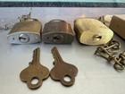 Vintage Us Military Brass Padlock Lot Of 3 With Two Keys Each  One Nos  Nice Lot