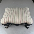 Vintage Ornate Cast Metal Footstool   Bench     Victorian Revival Style     Striped