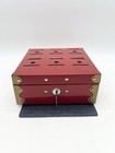 Vintage 1940s 50s Tudor Metal Home Budget Bank Red 6 Savings Tins Key