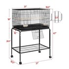 Large Bird Cage Parrot Cage  Stackable Flight Breeding Bird Cage  Black