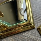 Vintage Partylite Brass Mirror Wall Sconce Candle Holders Hollywood Regency Set