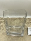 Modern Contemporary Rectangular Clear Glass Open Floral Vase 3 75   x 3   x 5 5    T