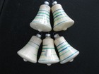 Vintage Christmas Ornaments - Lot Of 5 Bell Shaped Christmas Tree Ornaments