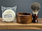 Badger Hair Shaving Brush Wood Mug Bowl Handmade Soap Shave Set Man Gift Holiday